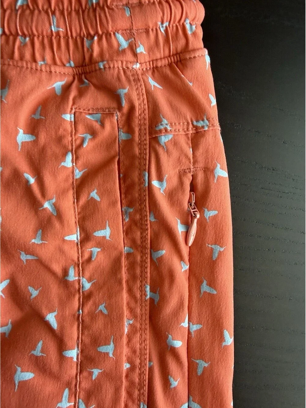Birddogs 6” Swim Shorts XL Orange Bird Print Lined Drawstring Quick Dry Stretch